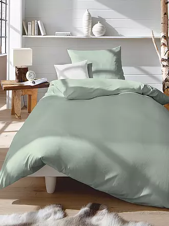 FLEURESSE | Interlock Jersey Bettwäsche 70x90cm/140x200cm Creme | hellgrün